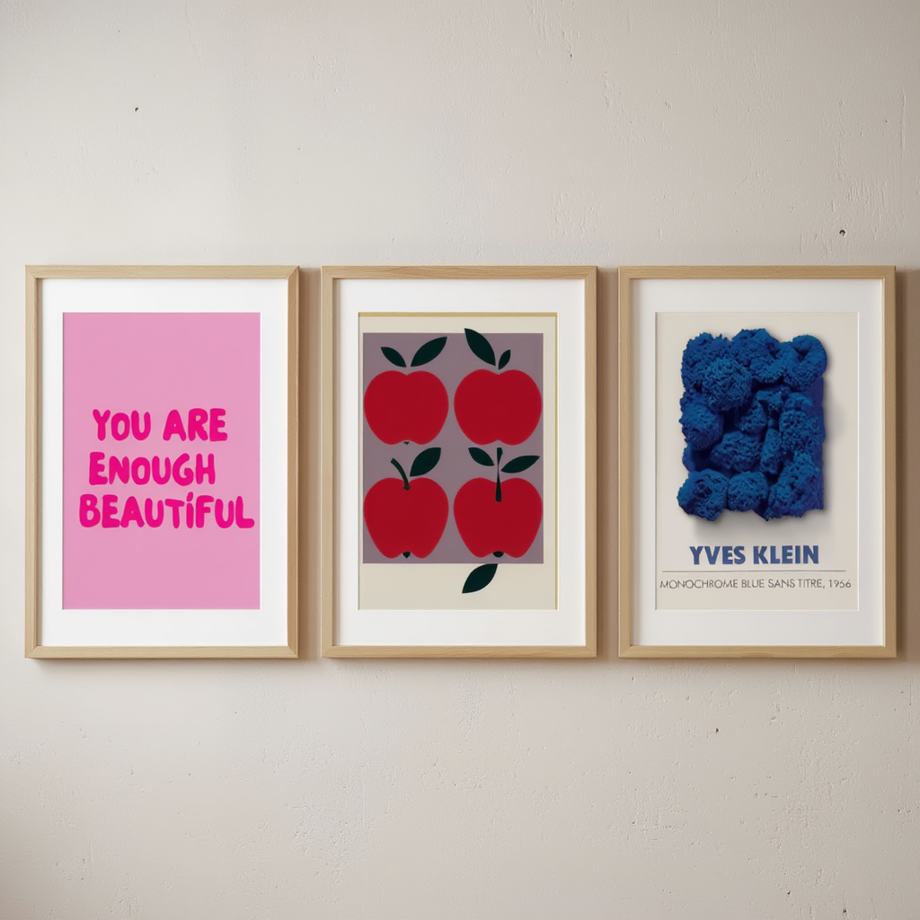 Minimalist Gallery Wall – 3 Art Prints for Home & Office