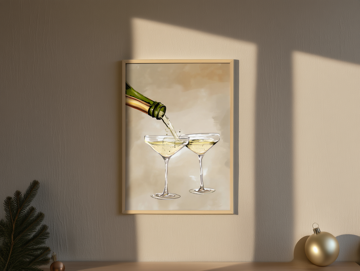 Champagne Drinks Pouring – Art Print