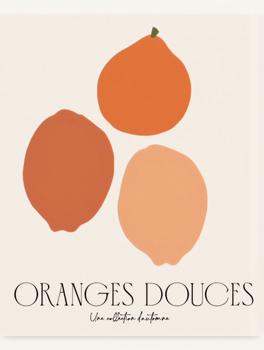 Geometric Abstract in Orange Tones – 5 Modern Wall Art Prints