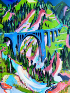 Brucker near Wiesen – Ernst Ludwig Kirchner Poster | Expressionist Alpine Landscape & Rural Life Art Print - Hakyarts