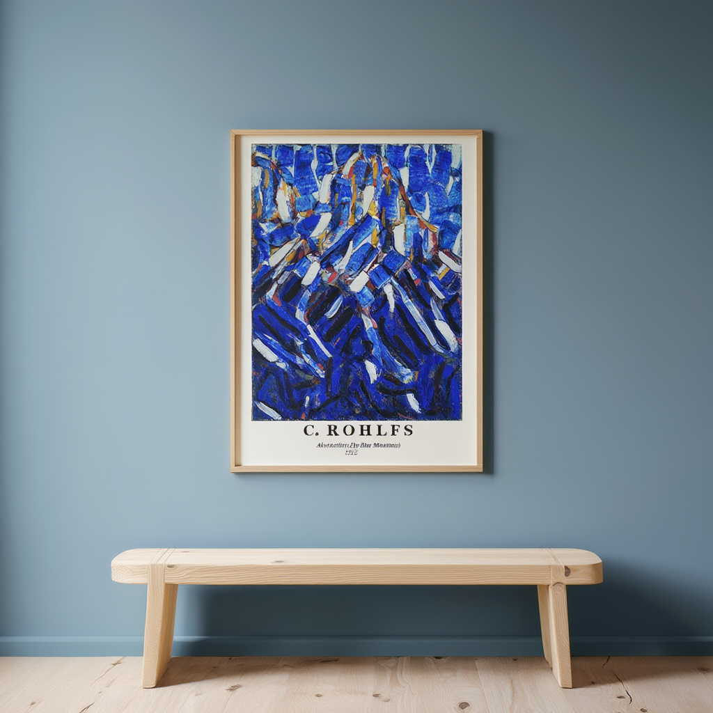 Christian Rohlfs Plakat - Abstraktion 'Det Blå Bjerg' Plakat | HakyArts