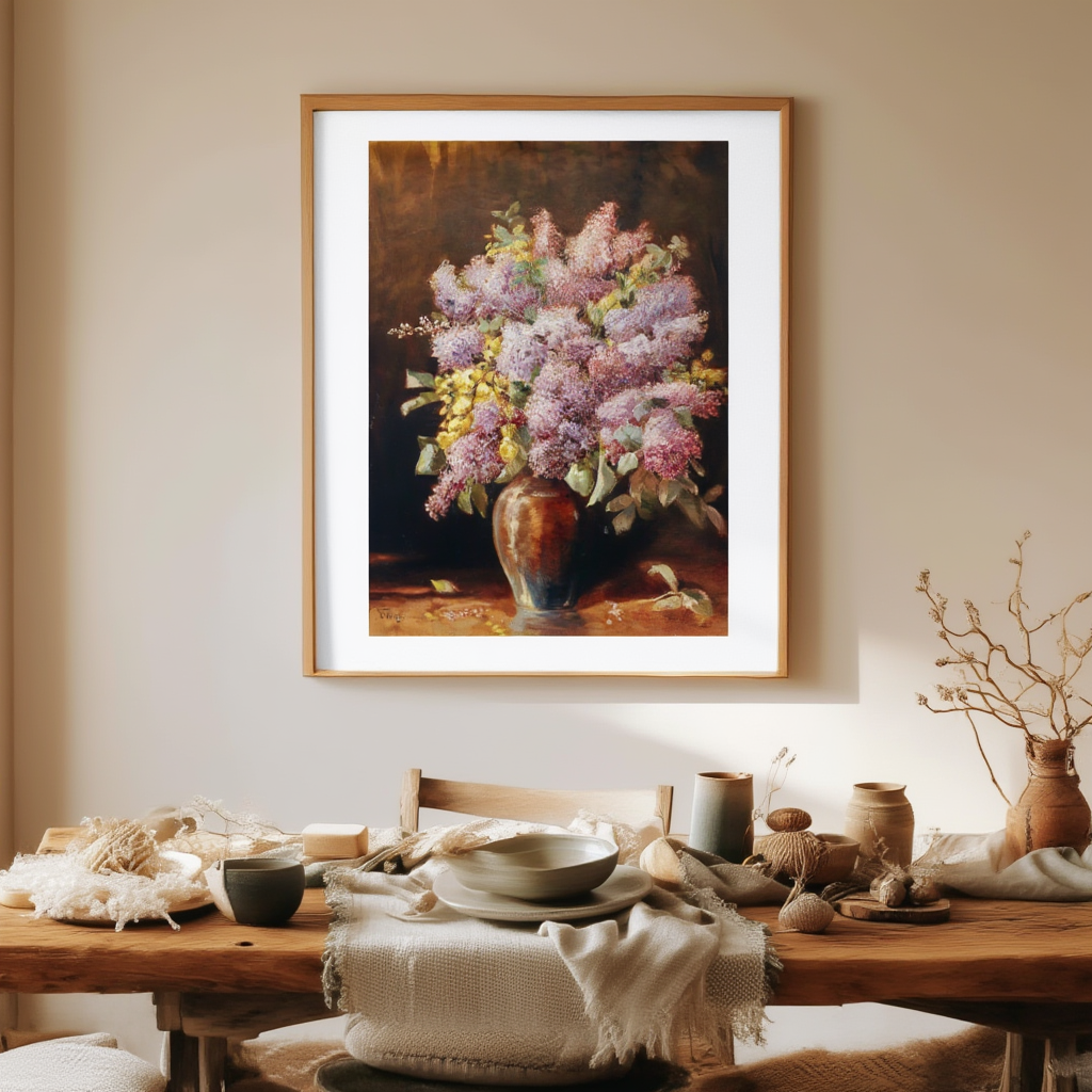 Lilacs in Vase Art Print by Karl Vikas – Elegant Floral Wall Decor