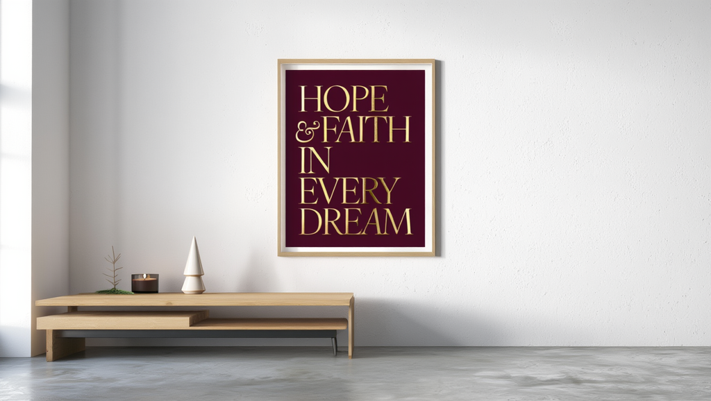 Hope & Faith – Gold Typography Single Print