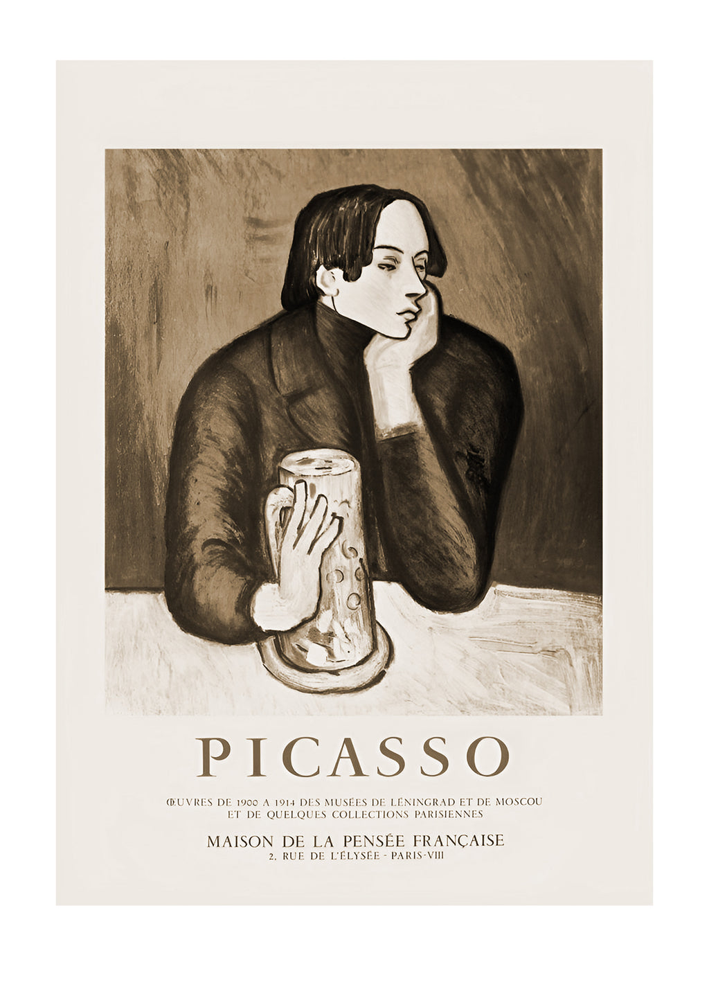Set of 2 Modern Fine Art Wall Prints – Study of the Watch & Picasso Exhibition Gallery Set