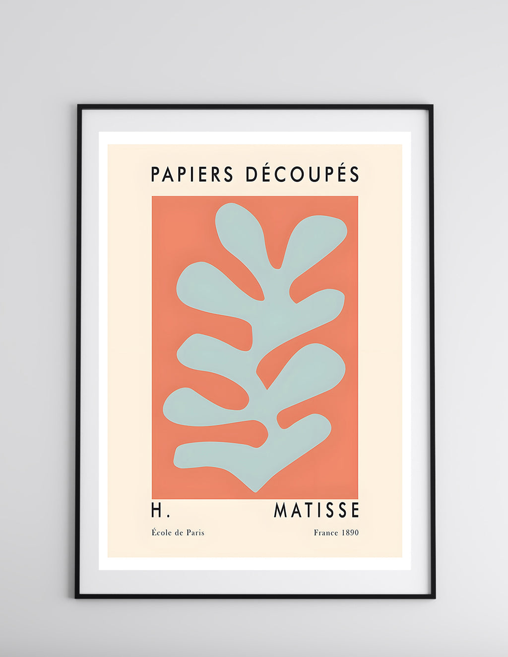 Scandinavian Coral Abstract Leaf Print