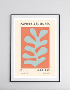 Scandinavian Coral Abstract Leaf Print
