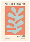 Scandinavian Coral Abstract Leaf Print