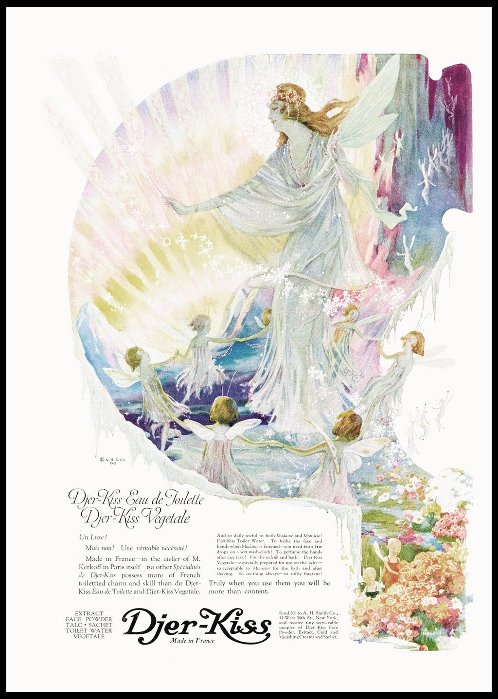 Vintage Djer-Kiss Eau de Toilette Advertising Poster - Hakyarts