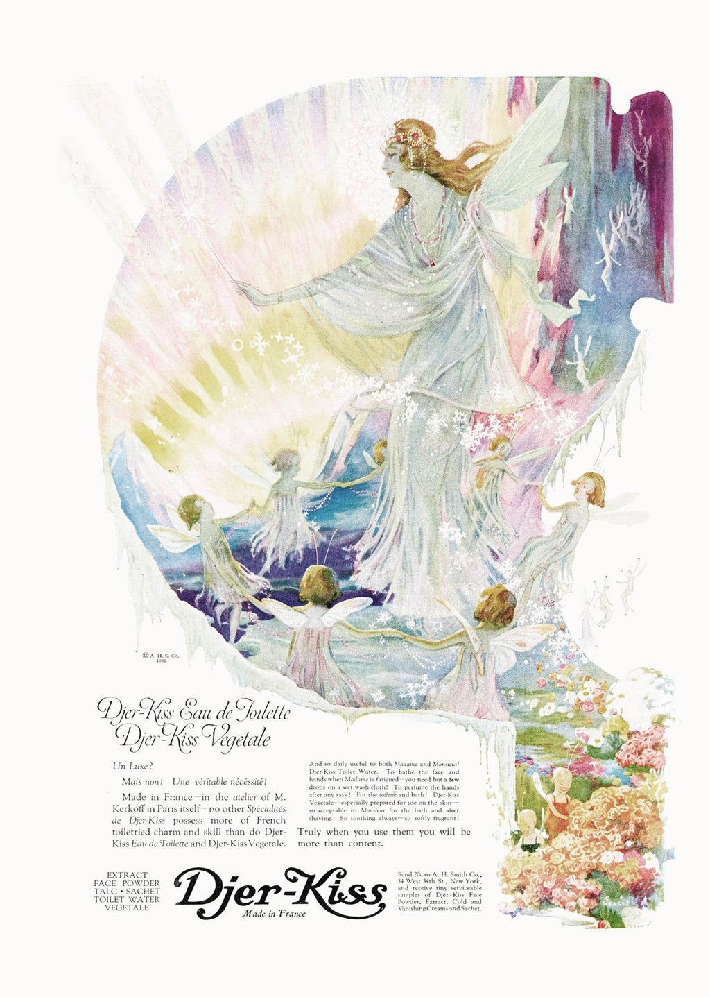 Vintage Djer-Kiss Eau de Toilette Advertising Poster - Hakyarts