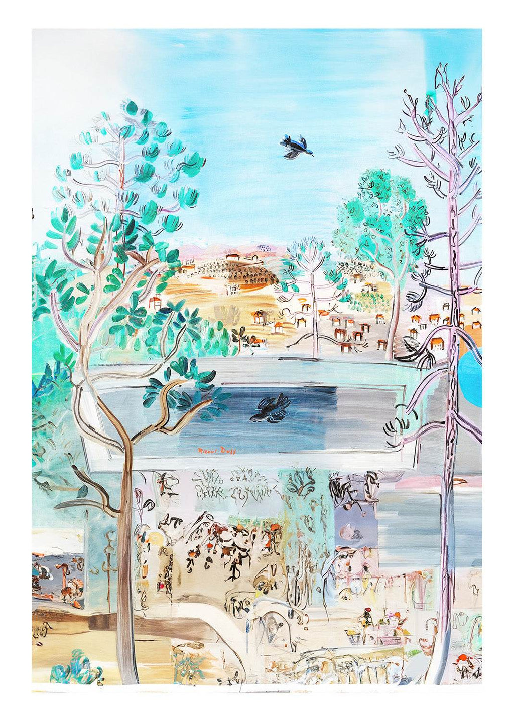 Set of 2 Le Réservoir à Golfe-Juan by Raoul Dufy – Fauvist Landscape Art Print  | Table Lamps Poster – Contemporary Lighting Wall Art Print