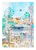 Set of 2 Le Réservoir à Golfe-Juan by Raoul Dufy – Fauvist Landscape Art Print  | Table Lamps Poster – Contemporary Lighting Wall Art Print