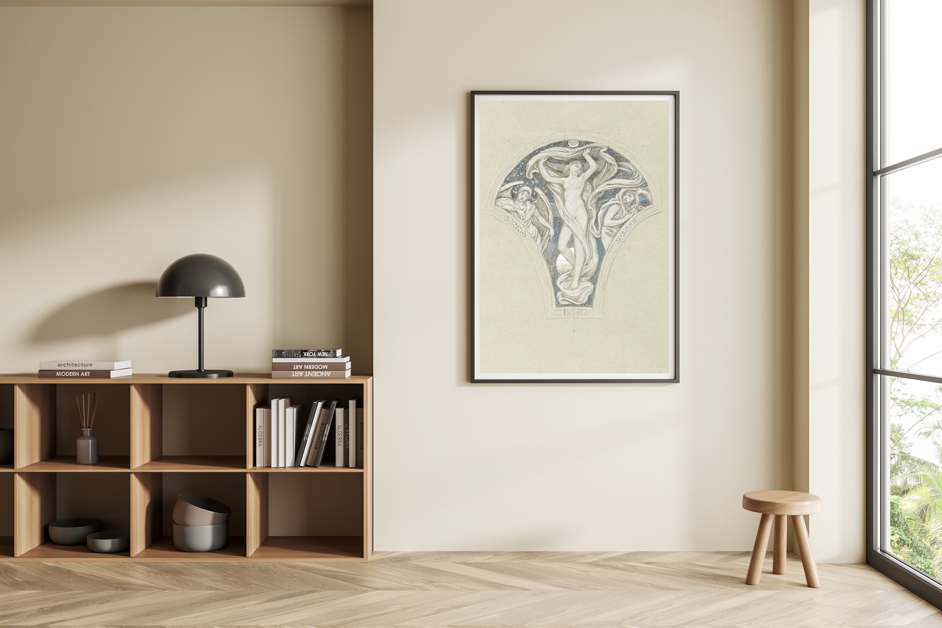 Framed Shadow Portrait – Minimalist Silhouette Wall Art Print