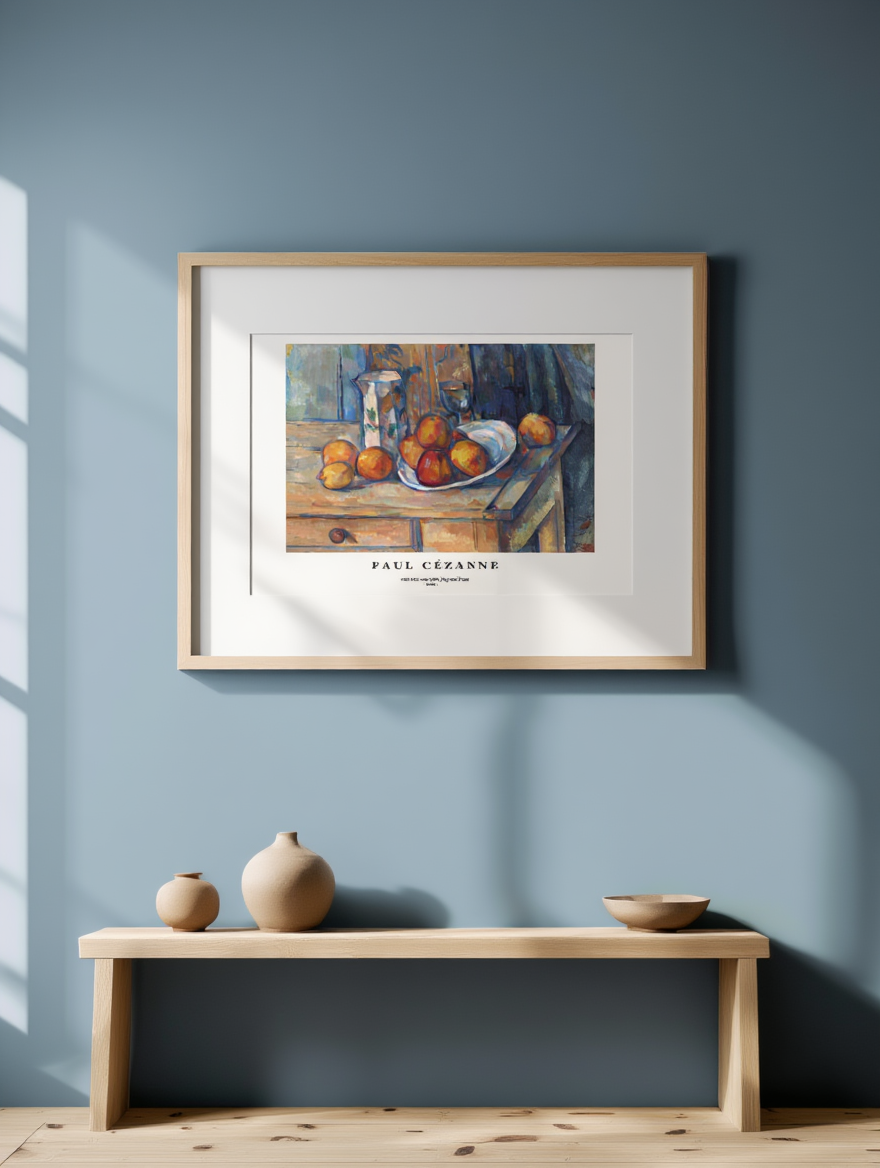 Paul Cezanne - Still Life with Milk Jug and Fruit Poster | HakyArts