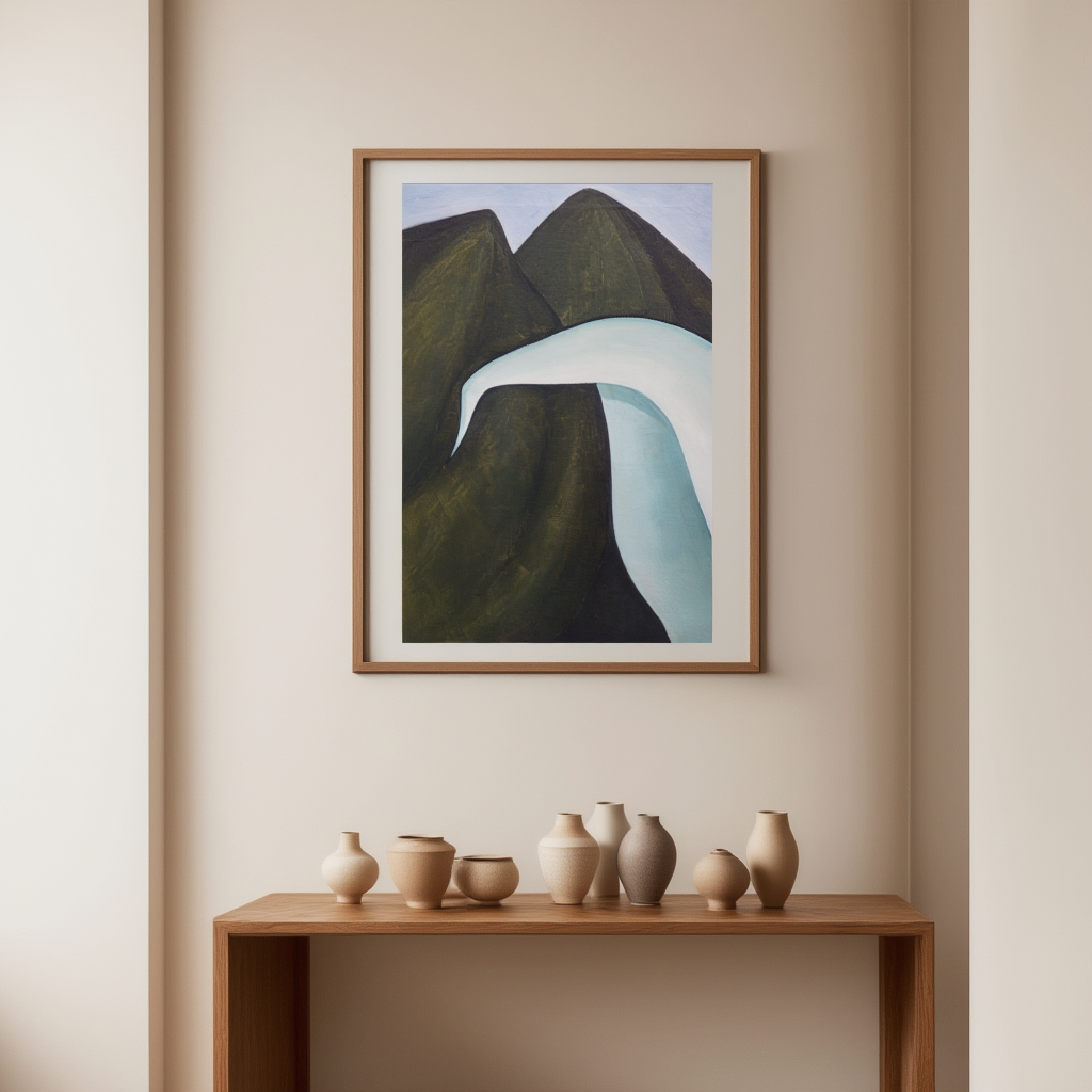 Waterfall by Henrietta Mary Shore (c. 1922) – Modernist Landscape Art Print