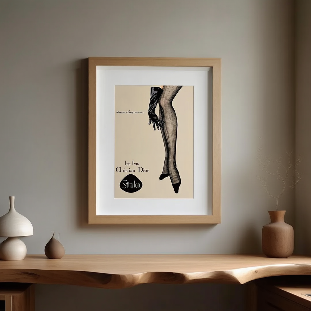 Vintage Dior ‘Les Bas’ Poster | Classic Fashion Art Print