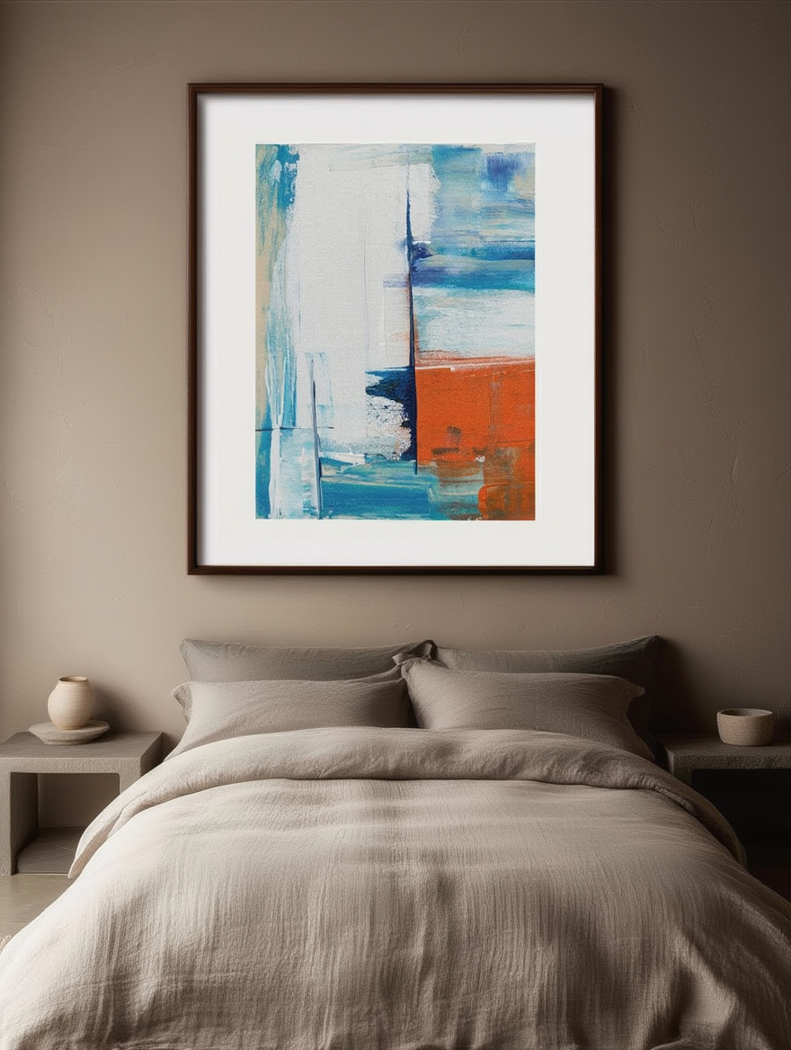 Shades of Blue  Brush Strokes Poster