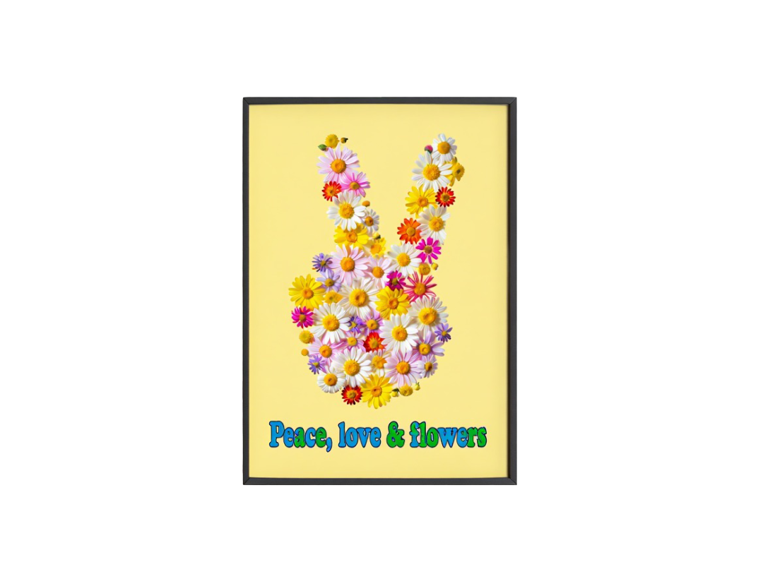 Colorful Flower & Funny Dog Quote Print – Rainbow Aesthetic Wall Art for Living Room or Fashion Studio