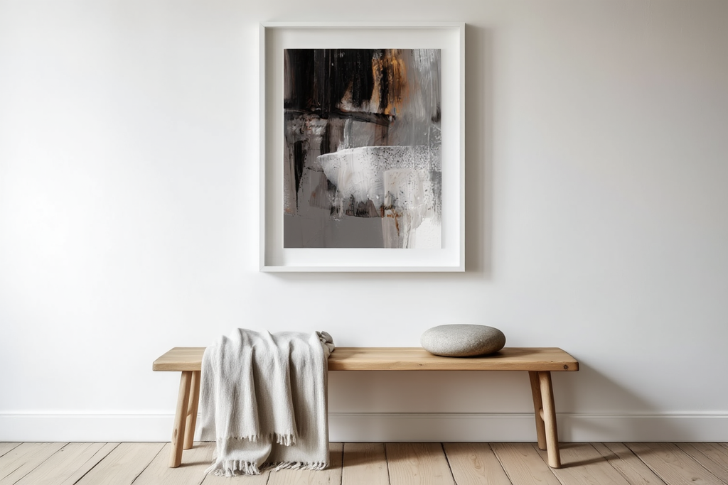 Grey Brush Stroke No 1 Poster