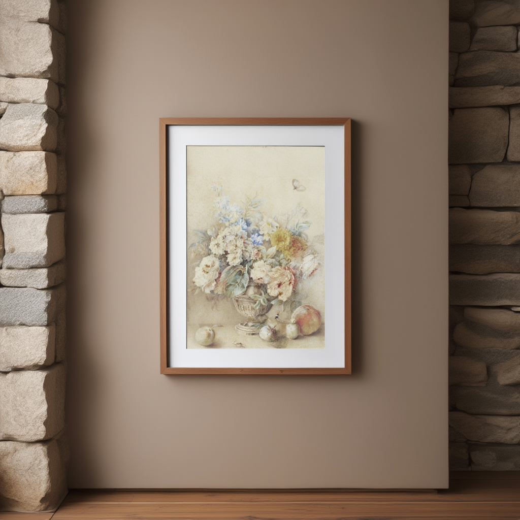 Flowers in a Silver Caster – Jacques André Portail – Floral Still Life Art Print