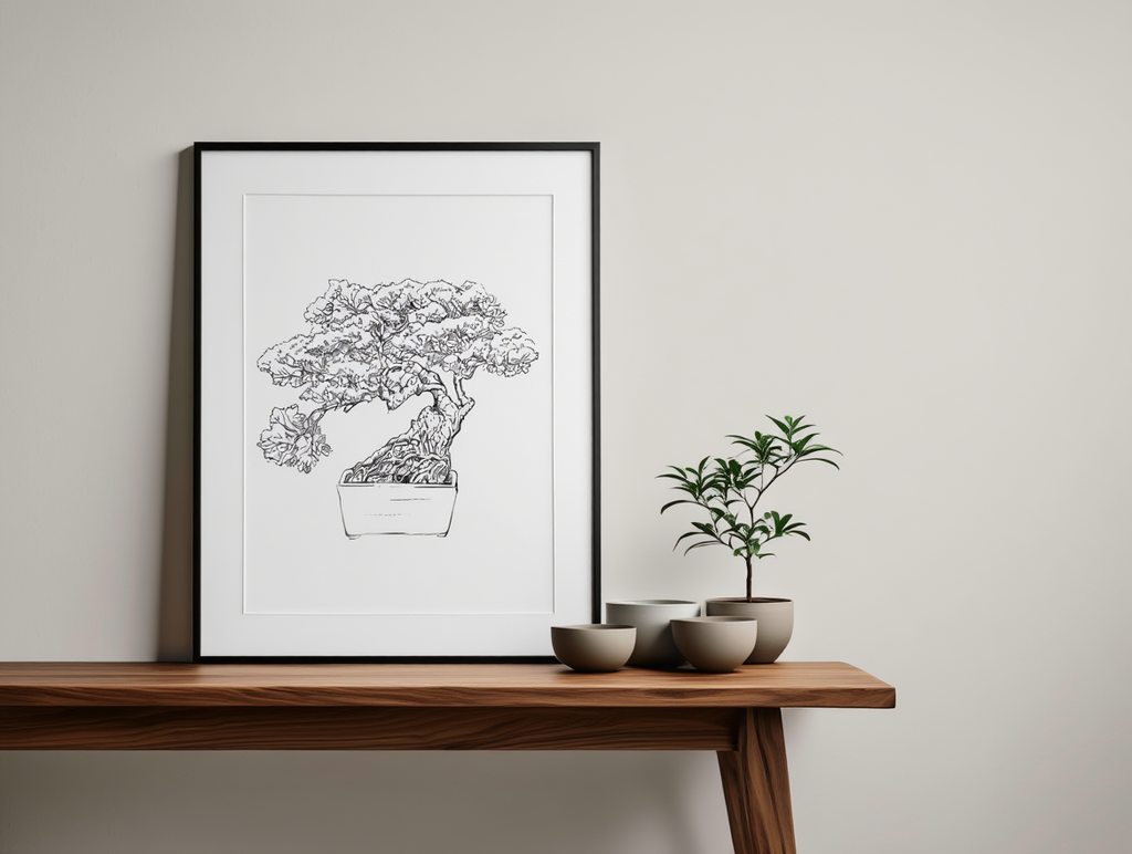 Line Art Trees Poster