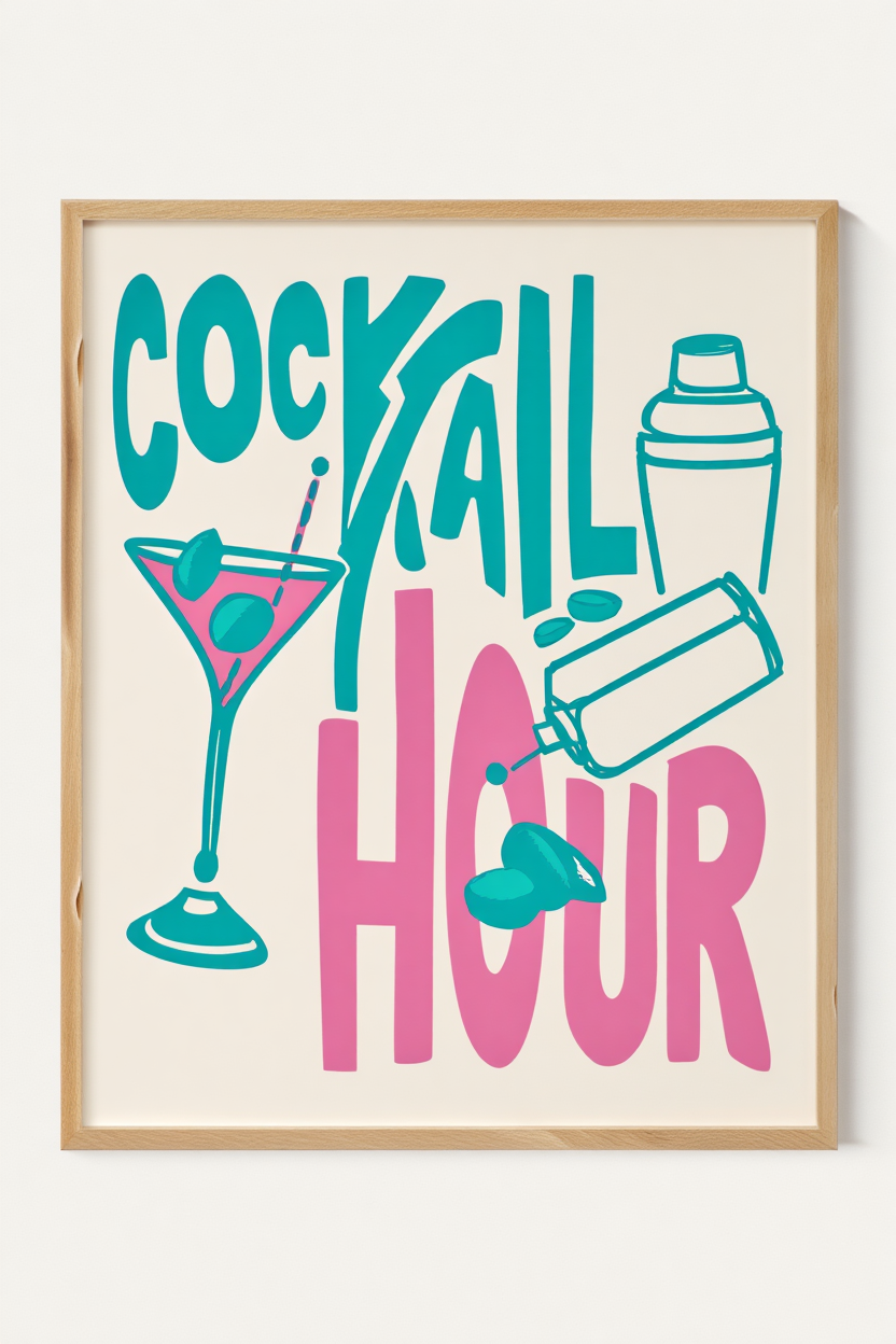 6 Fun Pasta, Wine & Dine, and Cocktail Prints – Kitchen & Dining Wall Art