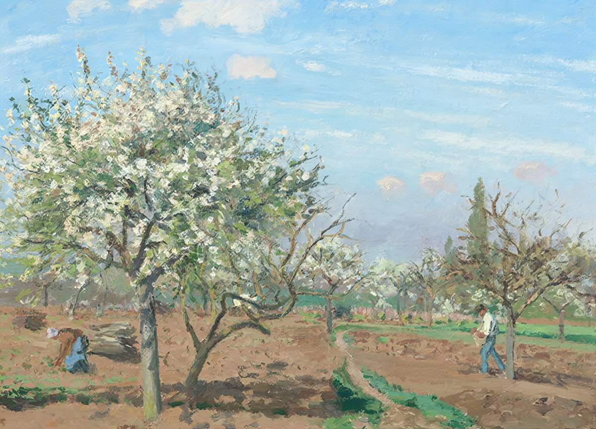 Camille Pissarro - Orchard in Bloom, Louveciennes