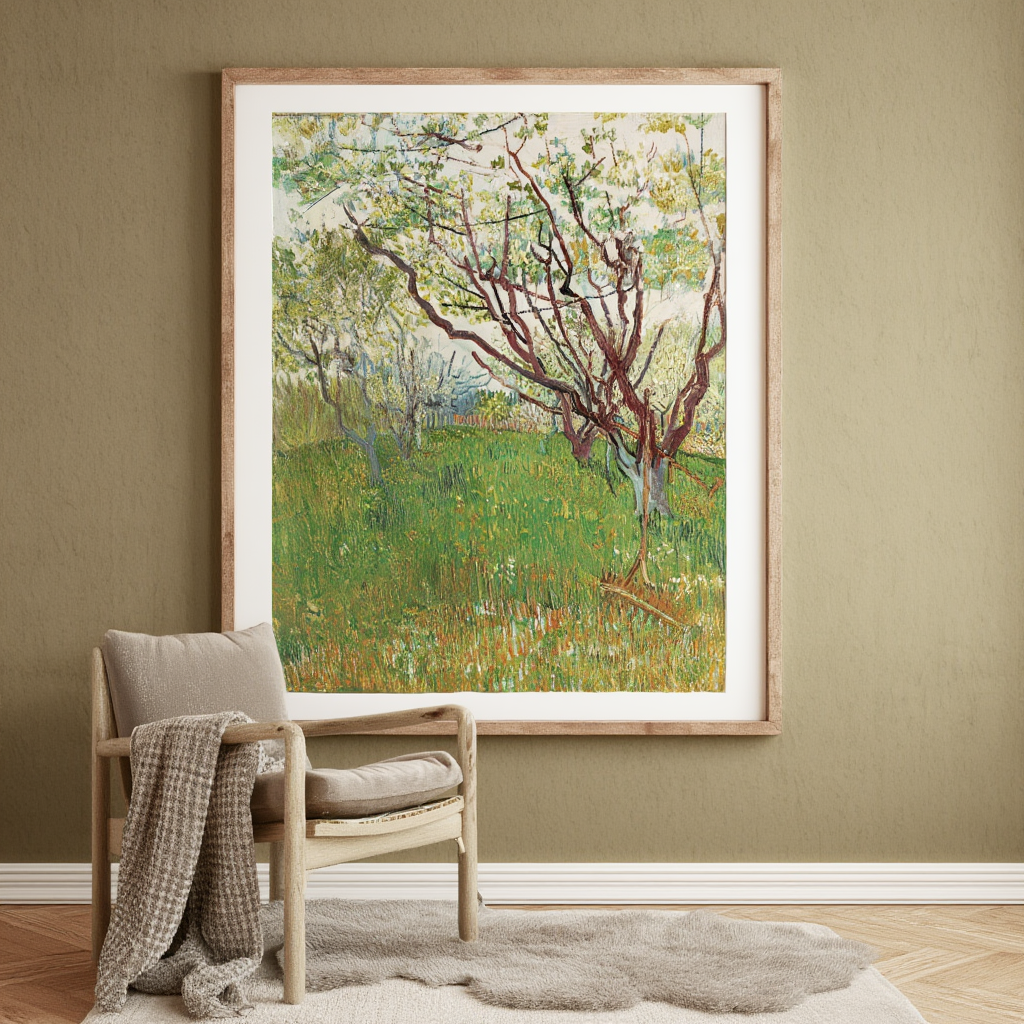 The Flowering Orchard – Vincent van Gogh Poster | Post-Impressionist Nature & Landscape Art Print