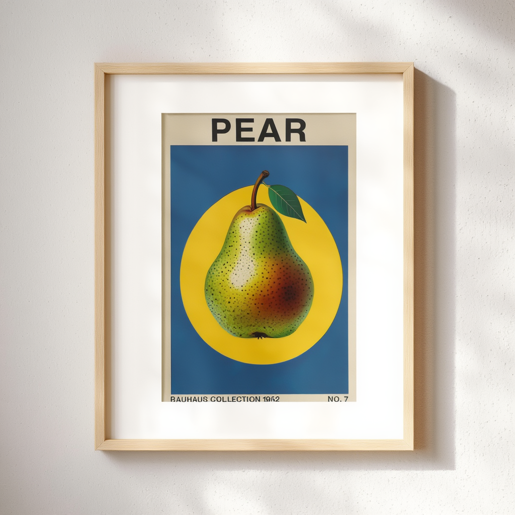 Bauhaus Pear Art Print – Modern Geometric Minimalist Wall Décor