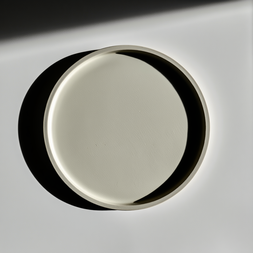 Minimalist Round Plaster Tray – Medium White Cream  Home Decor