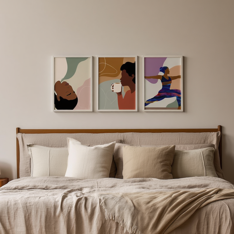 Black Women Wellness Abstract – Set of 3