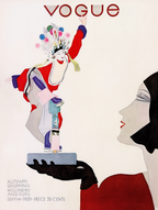 Set of 4 Elegant Vintage Vogue Prints – Fashion Magazine Wall Art - Hakyarts