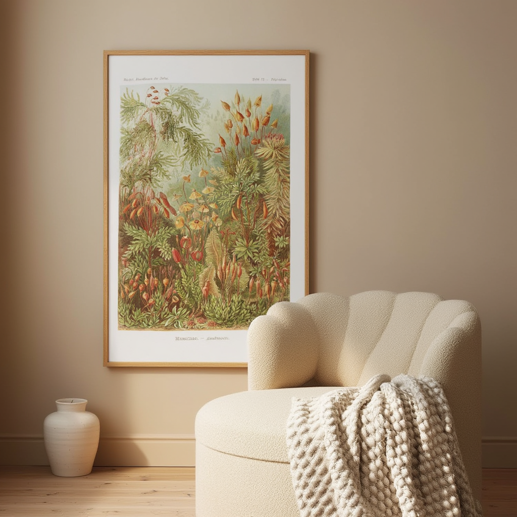 Muscinae “Laubmoose” by Ernst Haeckel – Scientific Botanical Art Print