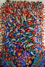 Grand Bouquet au Vase Noir et Fond Bleu (1929) – Séraphine Louis Art Print