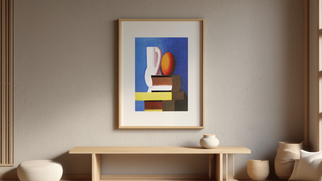 Vilhelm Lundstrøm – Still Life with White Jar, Orange and Book Poster