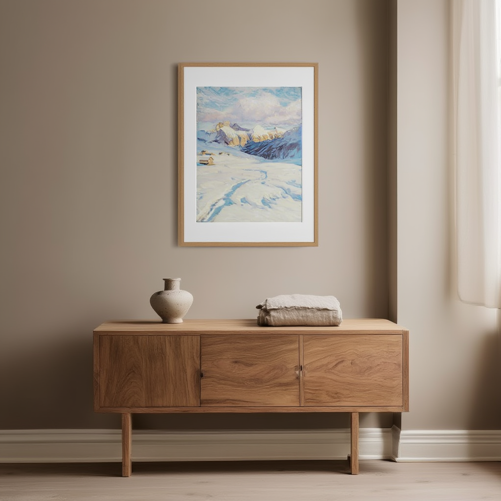 Winter Landscape (1942) by Carl O’Lynch – Vintage European Snow Scene Art Print