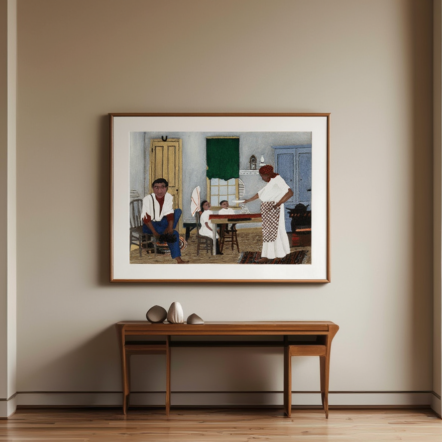 Sunday Morning Breakfast by Horace Pippin – American Modernist Figurative Art Print