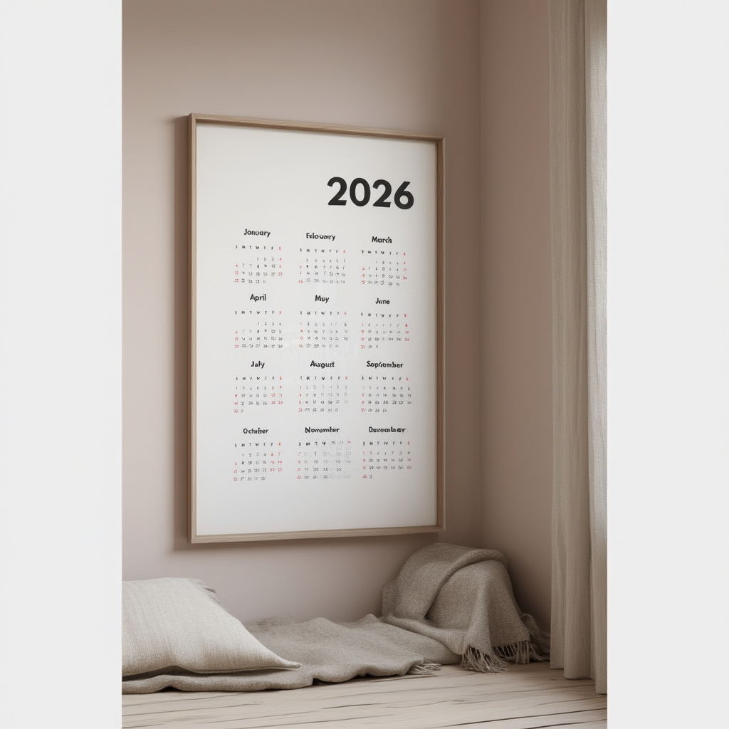 2026  Calendar – Minimalist Wall Planner