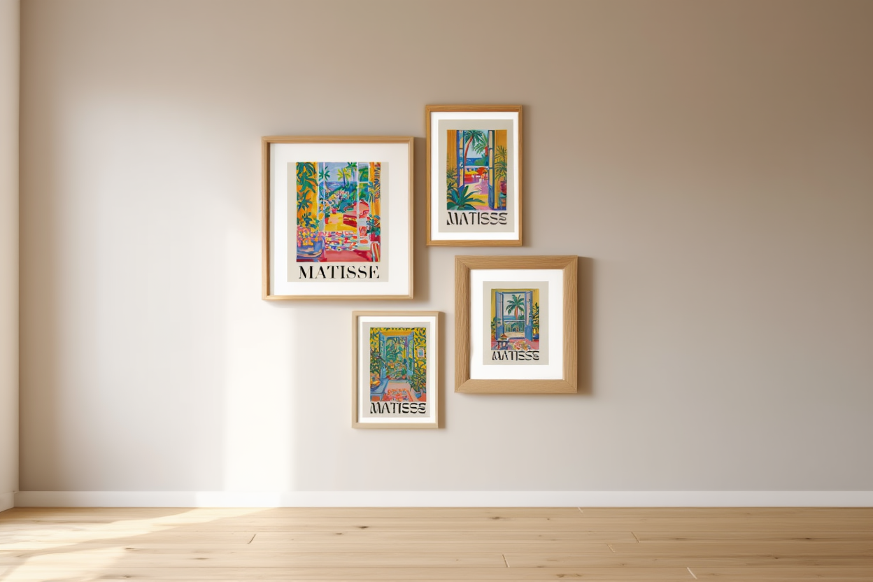 Matisse Tropical Interior Art Print  – 4 Colorful Modern Prints | Gallery Wall Décor for Living Room, Bedroom & Office