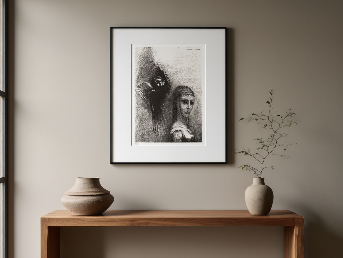 Odilon Redon - And a Large Bird