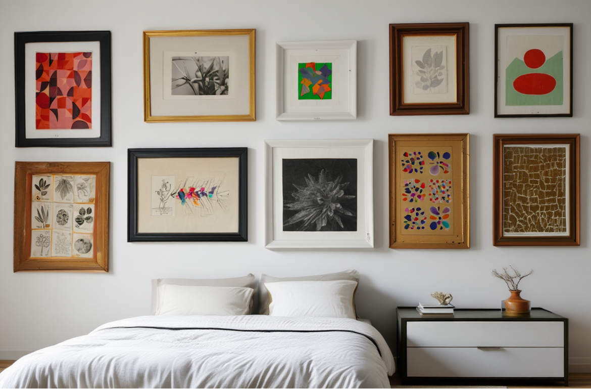 Eclectic Maximalist Gallery Wall – Living Room Set of 10