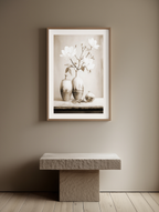 White Flowers in a Vase – Elegant Floral Art Print Poster