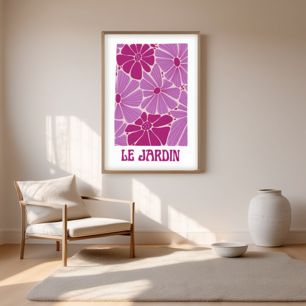Le Jardin – Vintage Botanical Art Poster | Timeless Garden Illustration
