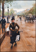 La Modiste sur les Champs-Élysées – Jean Béraud Poster | Belle Époque Parisian Street & Fashion Scene Art Print