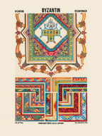Auguste Racinet – Byzantin 3 Print – XVI Century Vintage Historical Art Poster