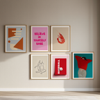 Quirky & Colorful Abstract Art – 6-Piece Mix & Match Set - Hakyarts