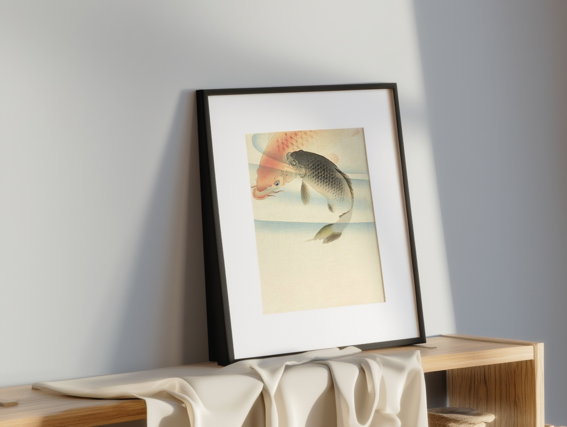 Ohara Koson - Two Koi Carps Poster