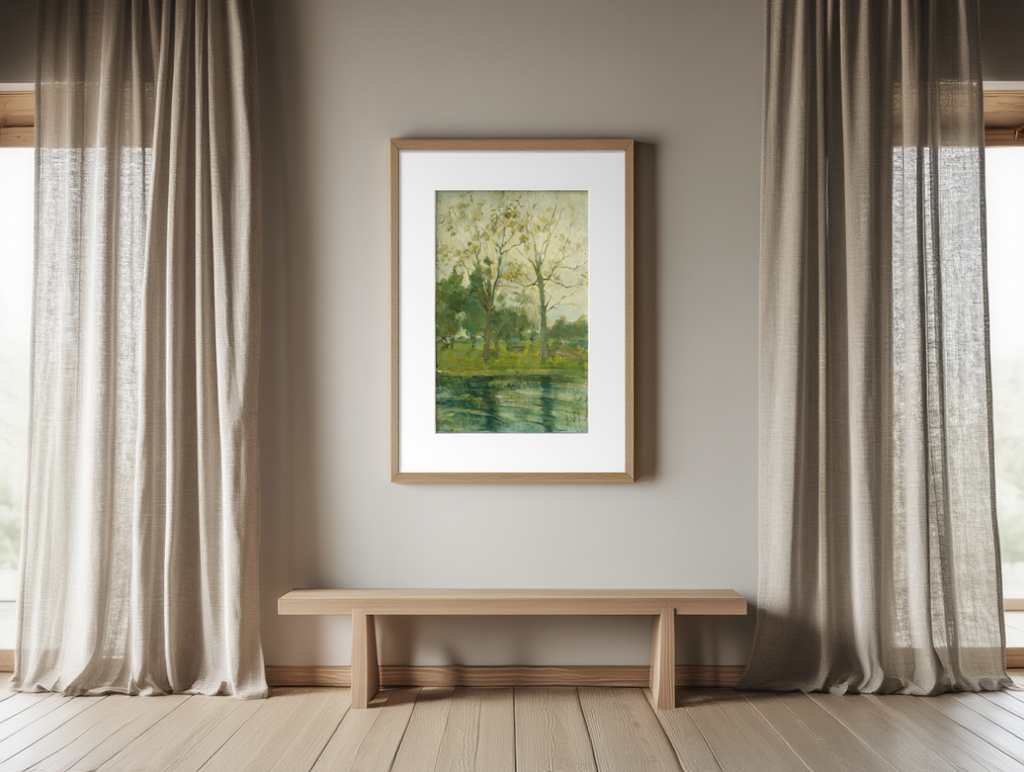 Piet Mondrian – Two Trees Silhouetted Poster