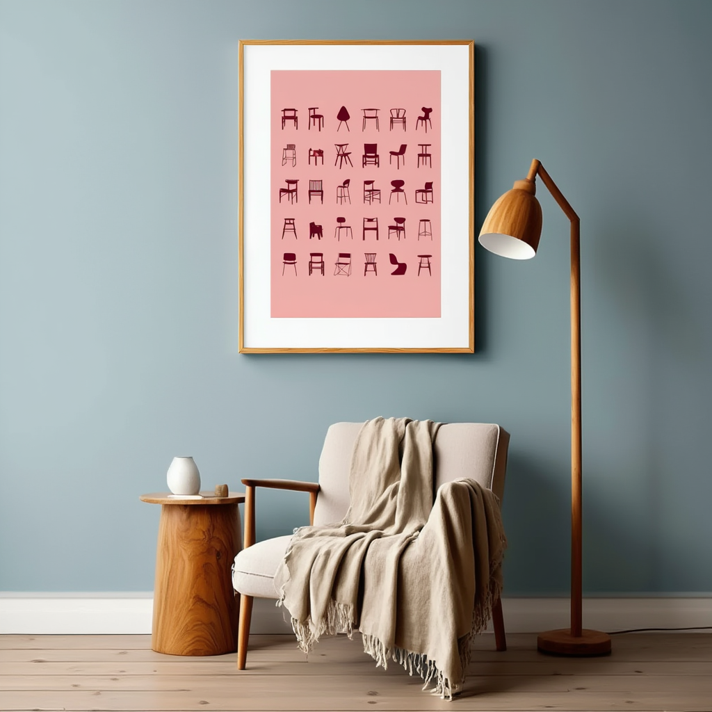 Modern Chairs Design – Minimalist Art Print for Contemporary Interiors