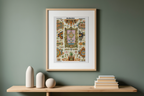Illustration from L’Ornement Polychrome "XVI XVII" by Auguste Racinet – Vintage French Decorative Art Print