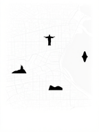 Rome City Map Poster – Black and White Minimalist Wall Art Print